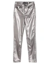 Guess Woman Pants Bronze Size 26w-29l Cotton, Polyester, Elastane In Yellow