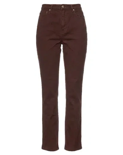 Guess Woman Pants Brown Size 29w-l33 Lyocell, Modal, Elastomultiester, Elastane