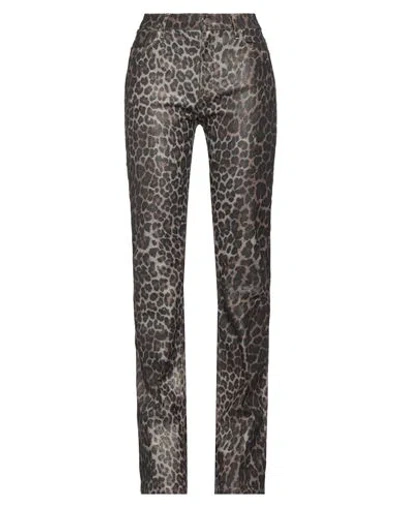 Guess Woman Pants Brown Size 32w-34l Cotton, Elastane