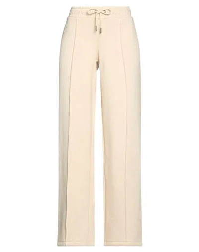 Guess Woman Pants Cream Size S Cotton, Polyester In Neutral