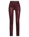 Guess Woman Pants Garnet Size 25w-29l Cotton, Polyester, Elastane In Red