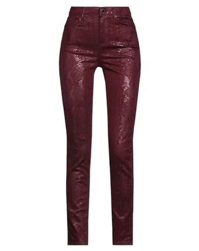 Guess Woman Pants Garnet Size 25w-29l Cotton, Polyester, Elastane