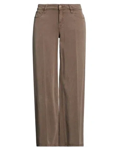 Guess Woman Pants Khaki Size 32w-29l Lyocell In Brown