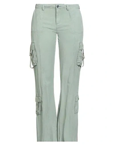 Guess Woman Pants Light Green Size 30-wl33 Lyocell, Linen In Brown