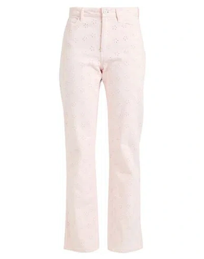 Guess Woman Pants Light Pink Size 27 Cotton, Elastane