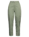 Guess Woman Pants Military Green Size S Cotton, Polyamide, Elastane