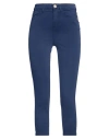 Guess Woman Pants Navy Size 24 Cotton, Elastomultiester, Elastane In Blue