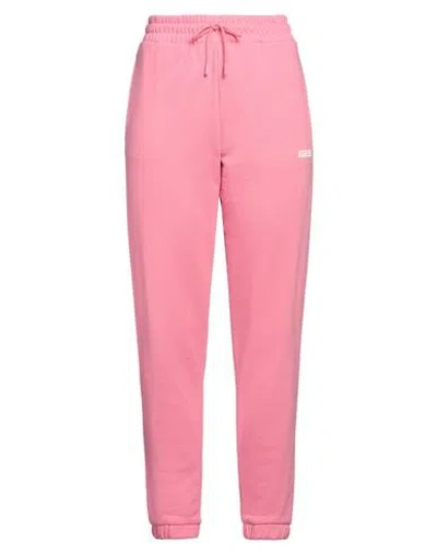 Guess Woman Pants Pink Size L Cotton, Polyester