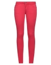 GUESS GUESS WOMAN PANTS RED SIZE 31W-32L COTTON, ELASTOMULTIESTER, ELASTANE