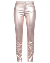 Guess Woman Pants Rose Gold Size 29w-29l Cotton, Polyester, Elastane