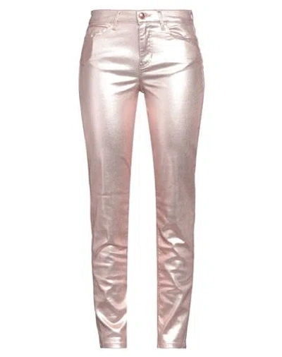 Guess Woman Pants Rose Gold Size 29w-29l Cotton, Polyester, Elastane