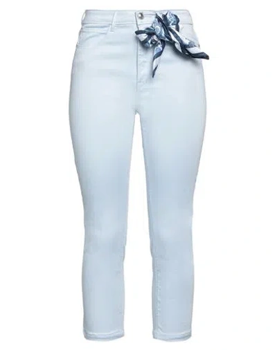 Guess Woman Pants Sky Blue Size 32 Tencel Lyocell, Cotton, Elastomultiester, Elastane In Blue