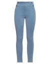 Guess Woman Pants Slate Blue Size 28w-29l Lyocell, Cotton, Elastomultiester, Elastane