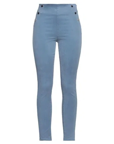 Guess Woman Pants Slate Blue Size 28w-29l Lyocell, Cotton, Elastomultiester, Elastane