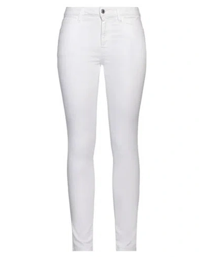 Guess Woman Pants White Size 28w-31l Cotton, Elastomultiester, Elastane