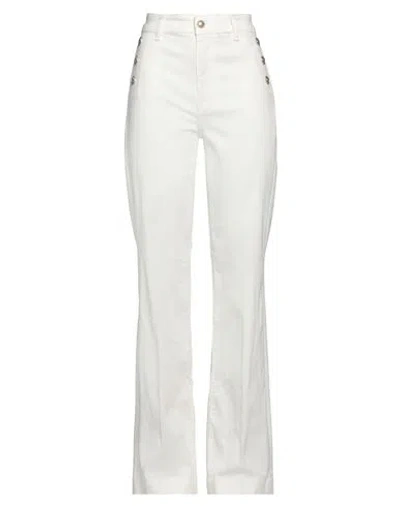 Guess Woman Pants White Size 32w-34l Lyocell, Modal, Elastomultiester, Elastane