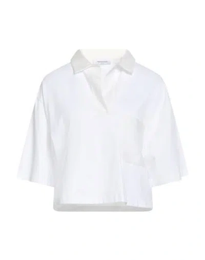 Guess Woman Polo Shirt White Size 4 Silk, Cotton