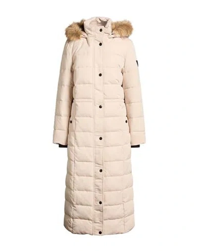 Guess Woman Puffer Beige Size M Polyester In Neutral