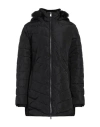 Guess Woman Puffer Black Size M Polyester, Modacrylic, Acrylic In Black