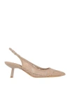 Guess Woman Pumps Beige Size 6 Textile Fibers In Beige
