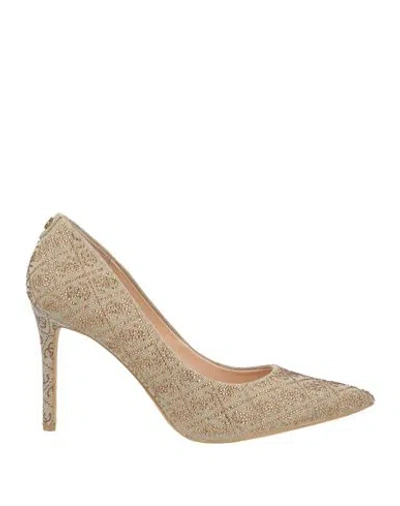 Guess Woman Pumps Beige Size 6 Textile Fibers In Grey