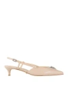 Guess Woman Pumps Beige Size 8 Leather