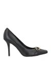 Guess Woman Pumps Black Size 6 Leather In Black