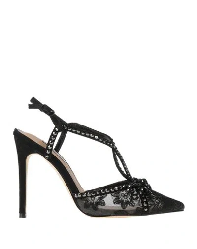 Guess Woman Pumps Black Size 8 Leather