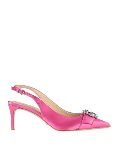 Guess Woman Pumps Fuchsia Size 8 Textile Fibers In Pink