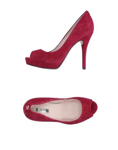 Guess Woman Pumps Garnet Size 10 Soft Leather In Brown