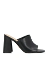 Guess Woman Sandals Black Size 8 Leather