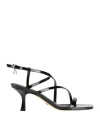 Guess Woman Sandals Black Size 8 Leather In Black