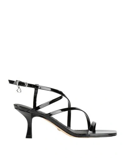 Guess Woman Sandals Black Size 8 Leather