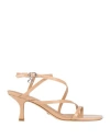 Guess Woman Sandals Blush Size 7 Leather In Pink