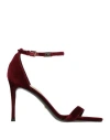 Guess Woman Sandals Burgundy Size 8 Textile Fibers In Burgundy