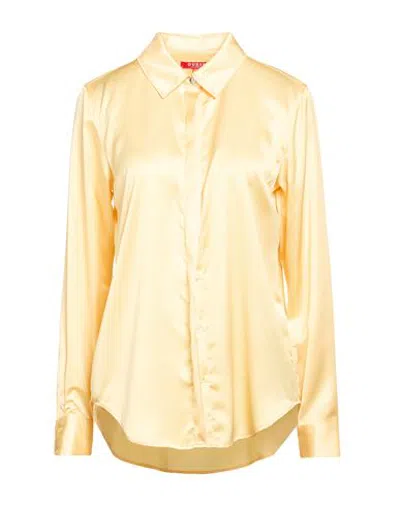 Guess Woman Shirt Pastel Yellow Size S Polyester