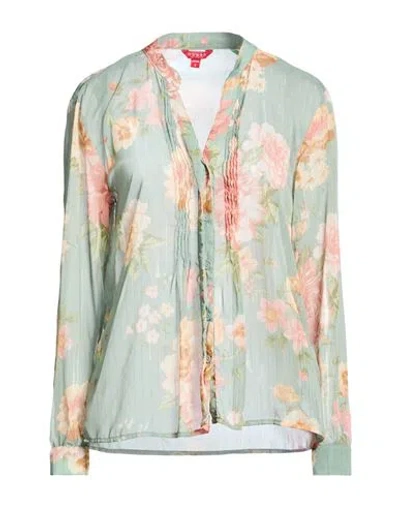 Guess Woman Shirt Sage Green Size S Polyester, Textile Fibers