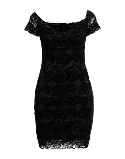 Guess Woman Short Dress Black Size S Nylon, Elastane