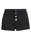 Guess Woman Shorts & Bermuda Shorts Black Size 28 Organic Cotton, Lyocell, Polyester, Elastane