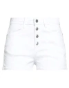 Guess Woman Shorts & Bermuda Shorts White Size 27 Organic Cotton, Lyocell, Polyester, Elastane