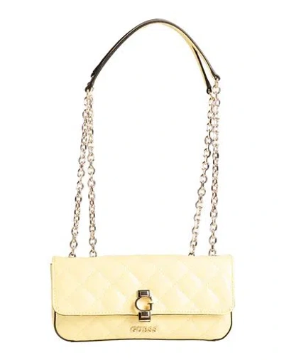 Guess Woman Shoulder Bag Pastel Yellow Size - Polyurethane