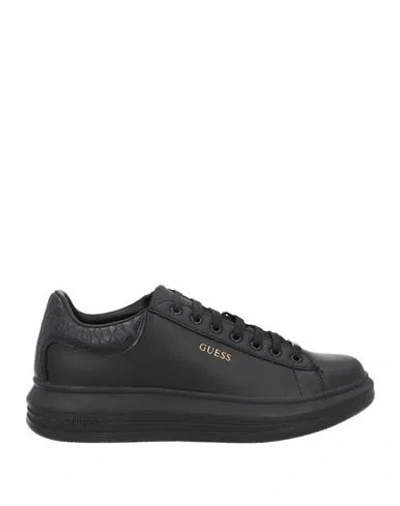 Guess Woman Sneakers Black Size 7 Leather