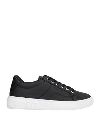 Guess Woman Sneakers Black Size 8 Soft Leather