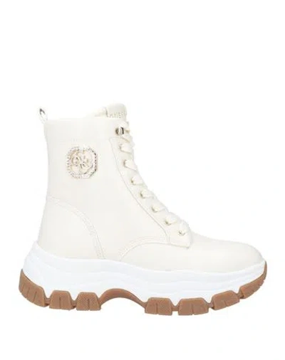 Guess Woman Sneakers Ivory Size 11 Synthetic Material In White