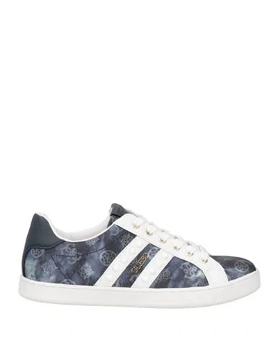 Guess Woman Sneakers Slate Blue Size 7 Textile Fibers