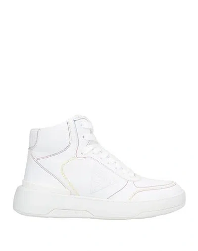 Guess Woman Sneakers White Size 5 Textile Fibers