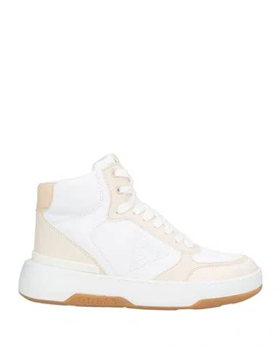 Guess Woman Sneakers White Size 5 Textile Fibers