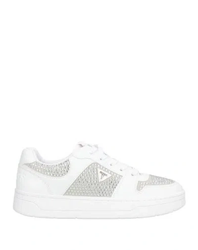 Guess Woman Sneakers White Size 6 Synthetisches Material In Multi