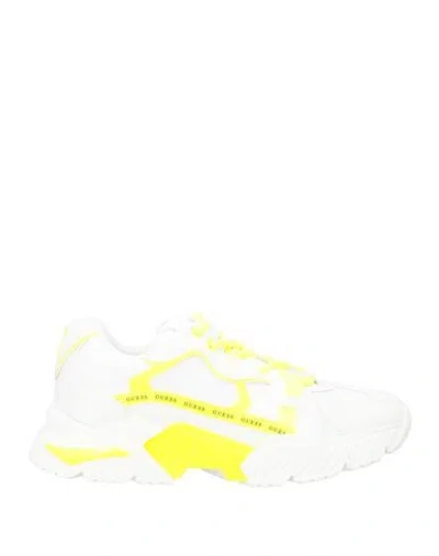 Guess Woman Sneakers White Size 8 Textile Fibers
