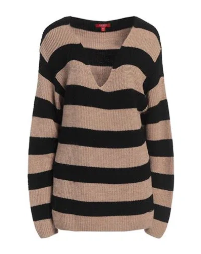 Guess Woman Sweater Camel Size Xl Acrylic, Polyamide, Elastane